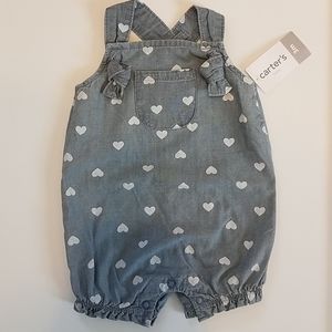 Jean Romper with Hearts